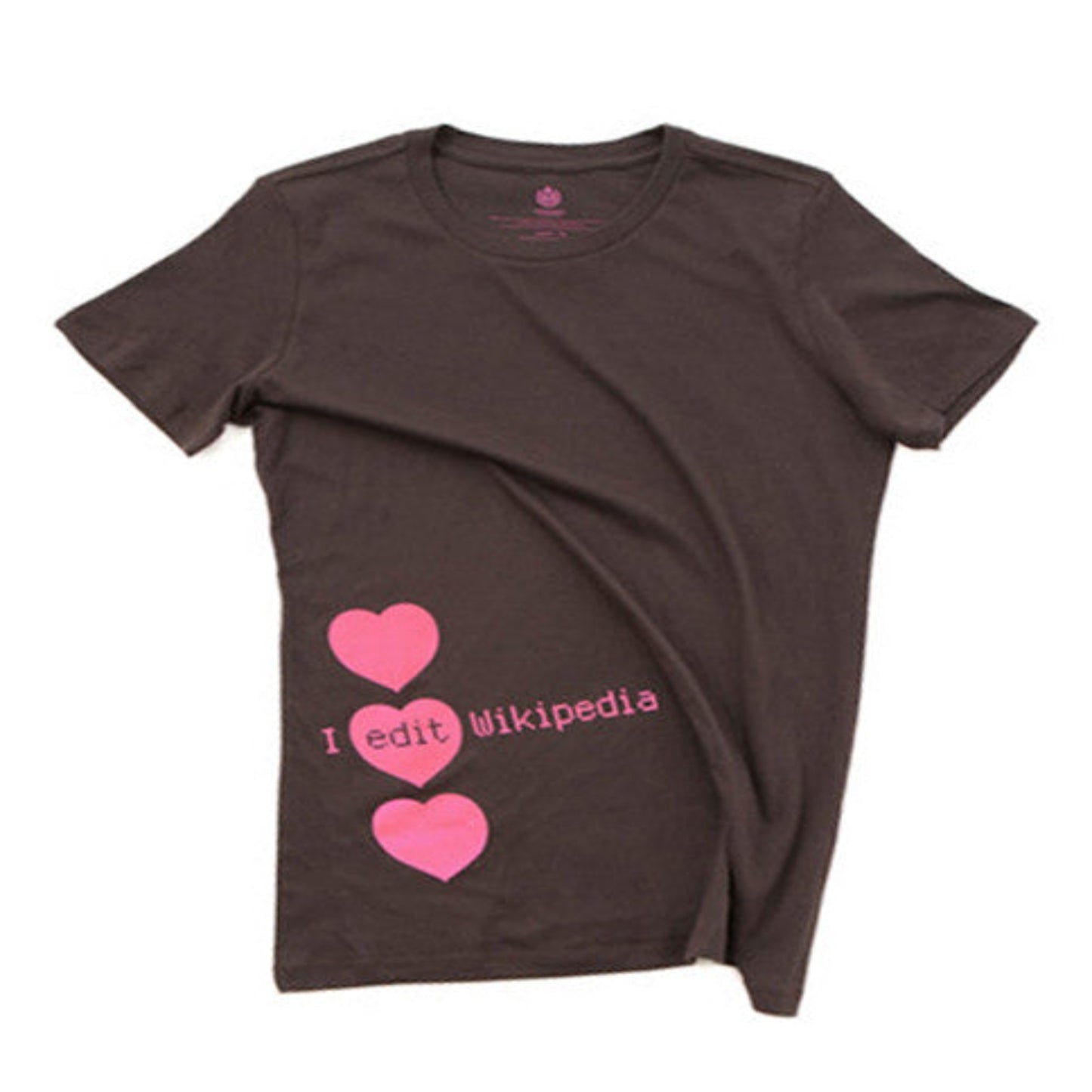 "I edit Wikipedia" heart t-shirt (women)