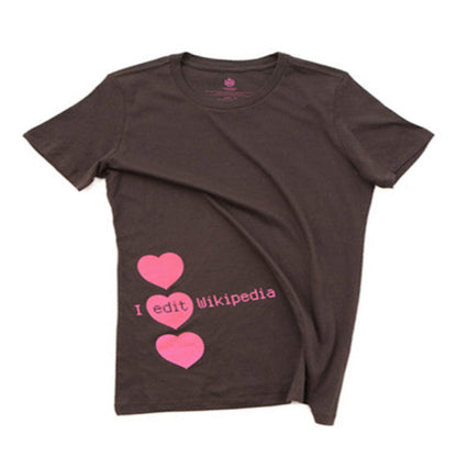 "I edit Wikipedia" heart t-shirt (women)