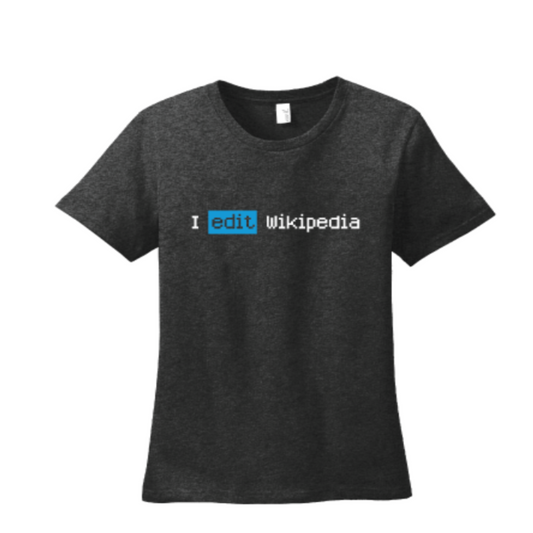 "I edit Wikipedia" box t-shirt (women)