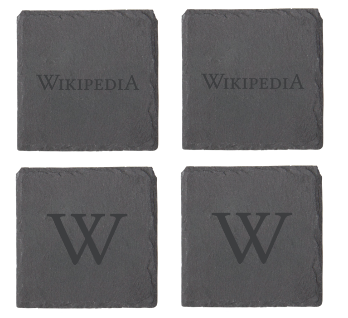 Wikipedia Slate Drink Coasters